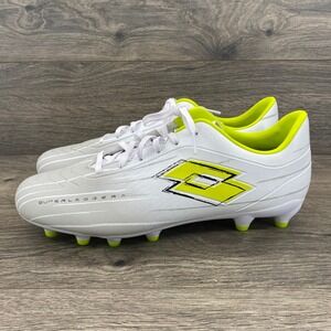 Lotto Solista 700 VI FG Mens Soccer Cleats White Neon Yellow 221357-CX5 Size 9.5